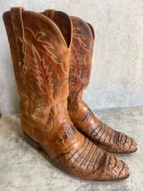 EUC Lucchese 1883 Collection Men’s Hornback Caimen Leather Western Cowboy Boots
